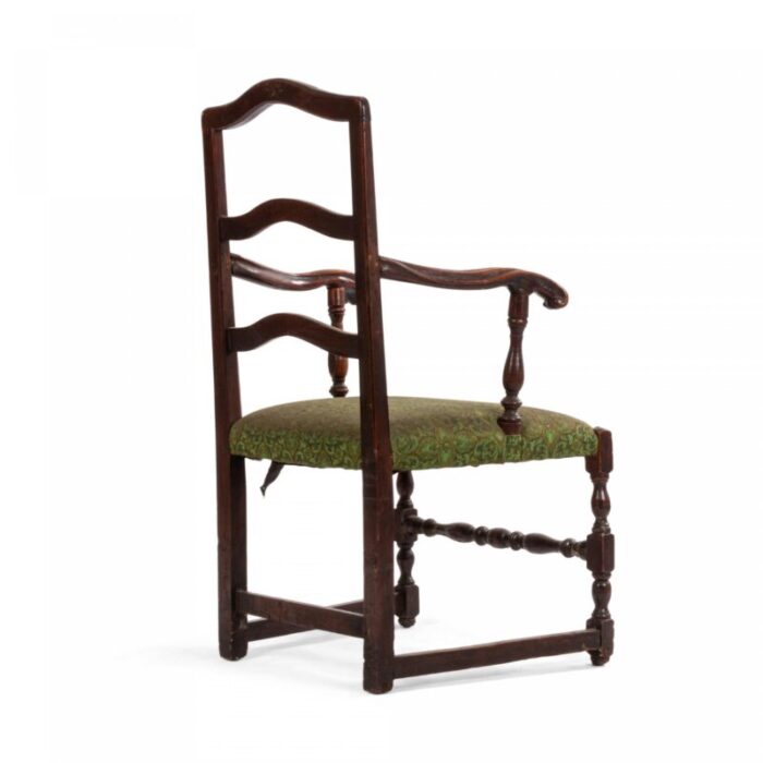 english provincial georgian walnut and elm ladder back armchair 2495