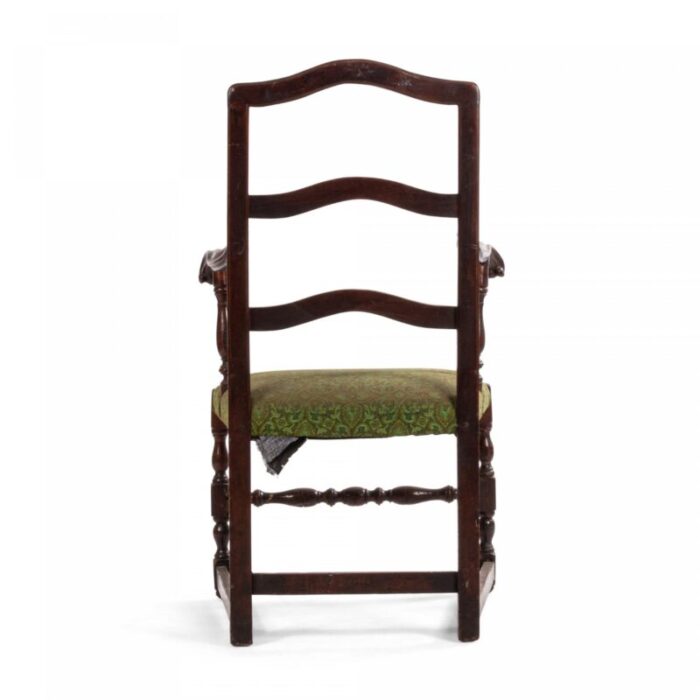 english provincial georgian walnut and elm ladder back armchair 5533