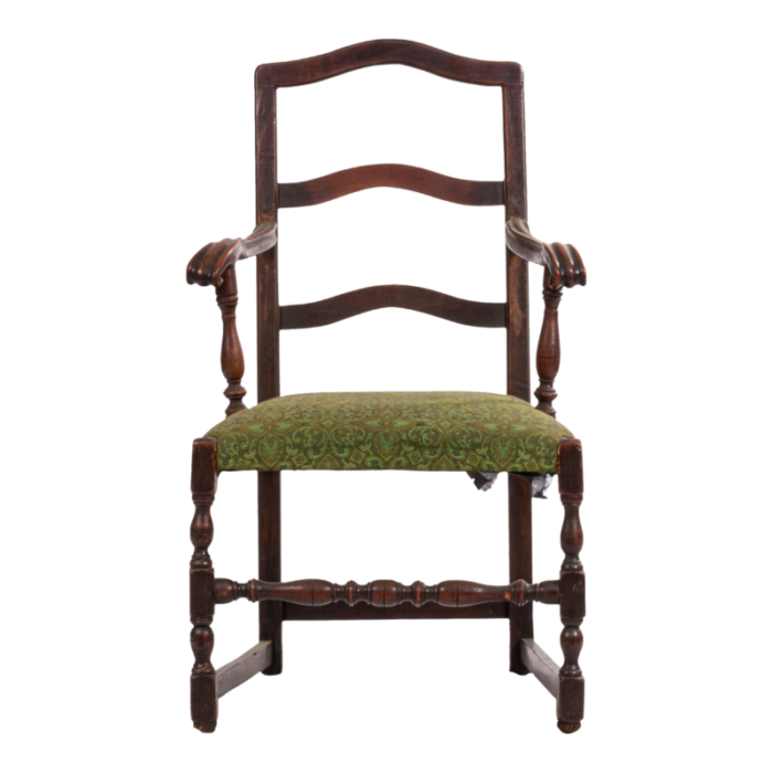 english provincial georgian walnut and elm ladder back armchair 8002