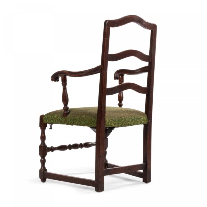 english provincial georgian walnut and elm ladder back armchair 8532