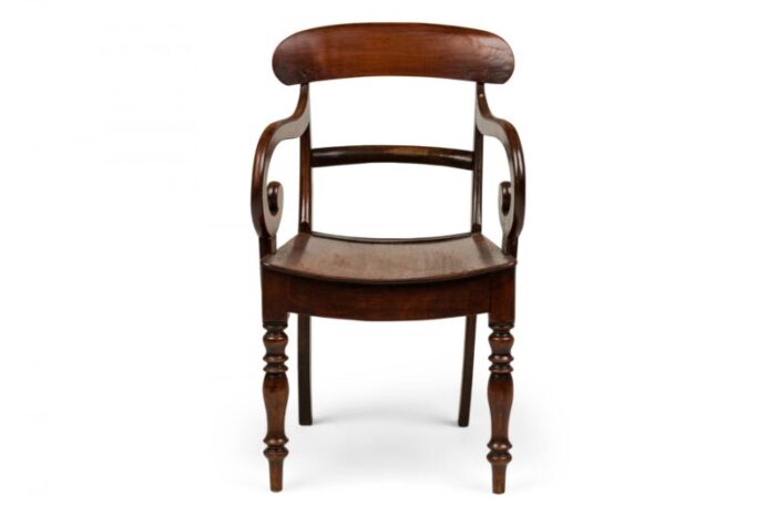 english regency style mahogany scroll armchair 1164