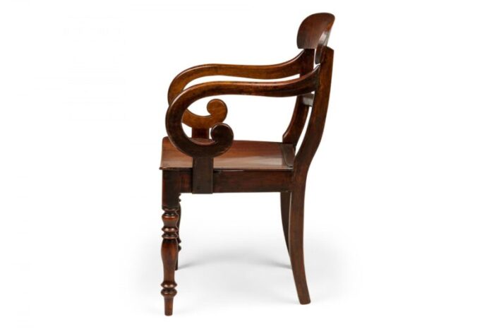 english regency style mahogany scroll armchair 7315