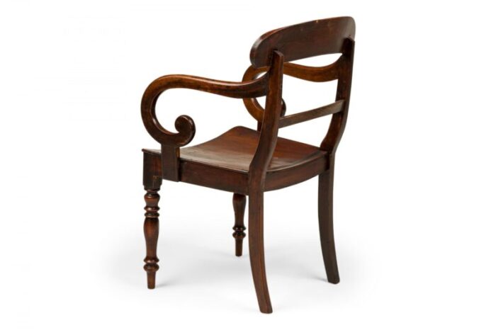 english regency style mahogany scroll armchair 8754