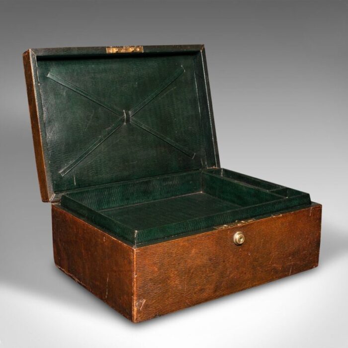 english victorian travel correspondence box in leather 2