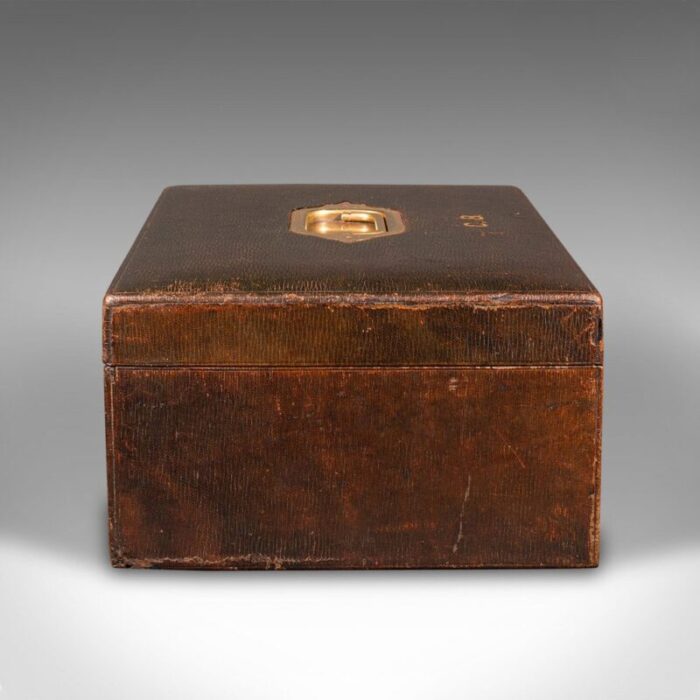 english victorian travel correspondence box in leather 4