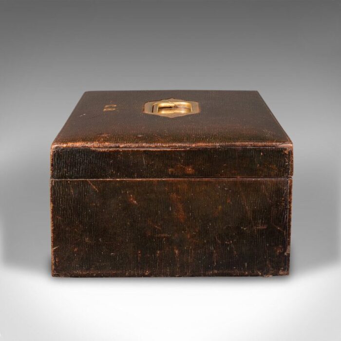 english victorian travel correspondence box in leather 5