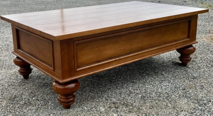 ethan allen maple plank top henry farmhouse coffee table 9536