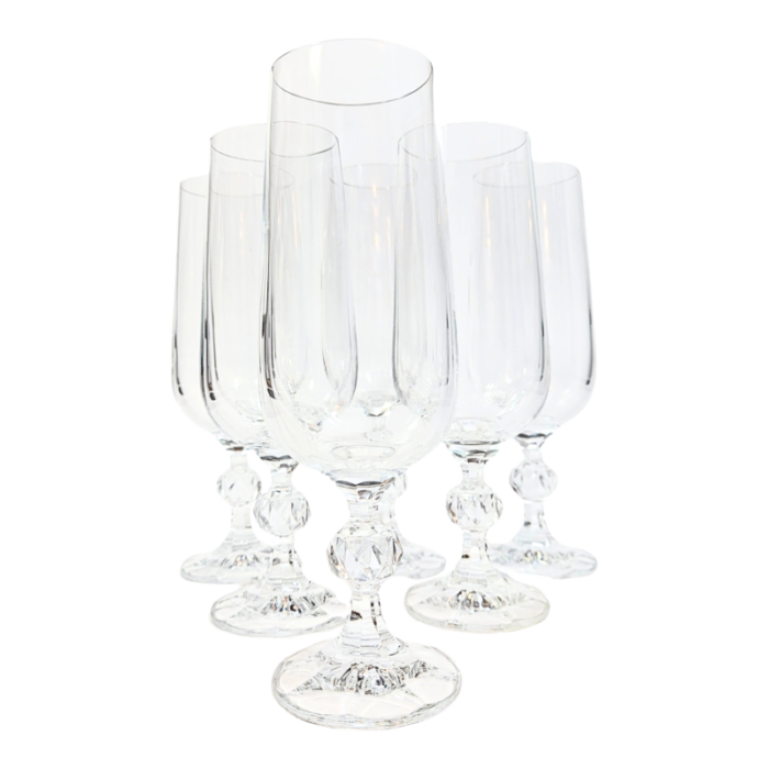 faceted champagne flutes set of six 2827