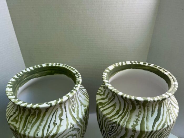 faux bois painted covered urns a pair 7894