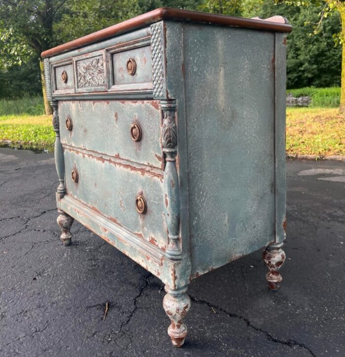 finch fine furniture rustic patina hand painted three drawer chest dresser 2180