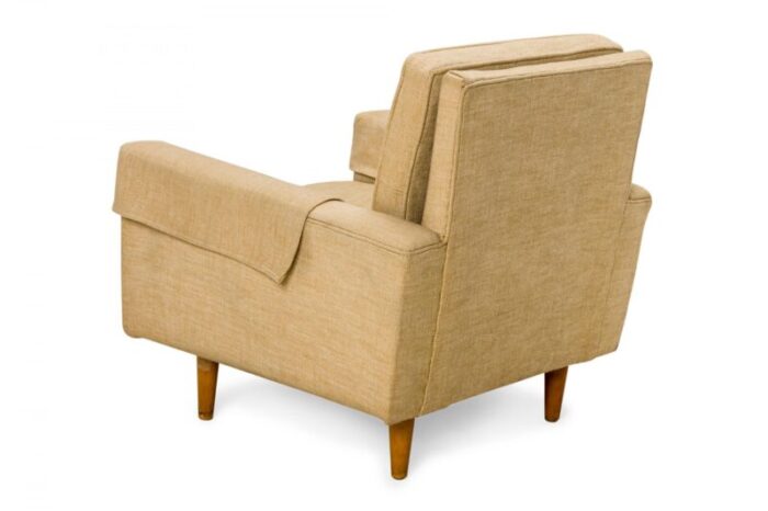 florence knoll for knoll international american mid century beige fabric upholstered lounge armchair 4161