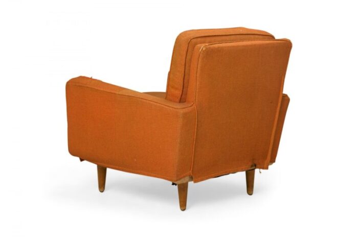 florence knoll for knoll international american mid century orange upholstered lounge armchair 3191