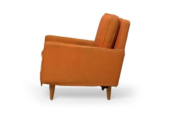 florence knoll for knoll international american mid century orange upholstered lounge armchair 8123