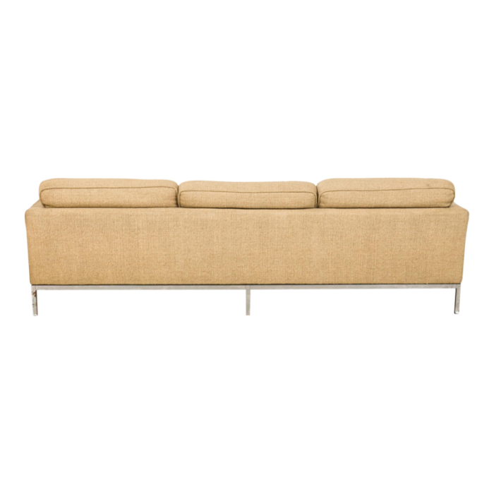 florence knoll for knoll international mid century american 3 seated beige upholstered sofa 5249