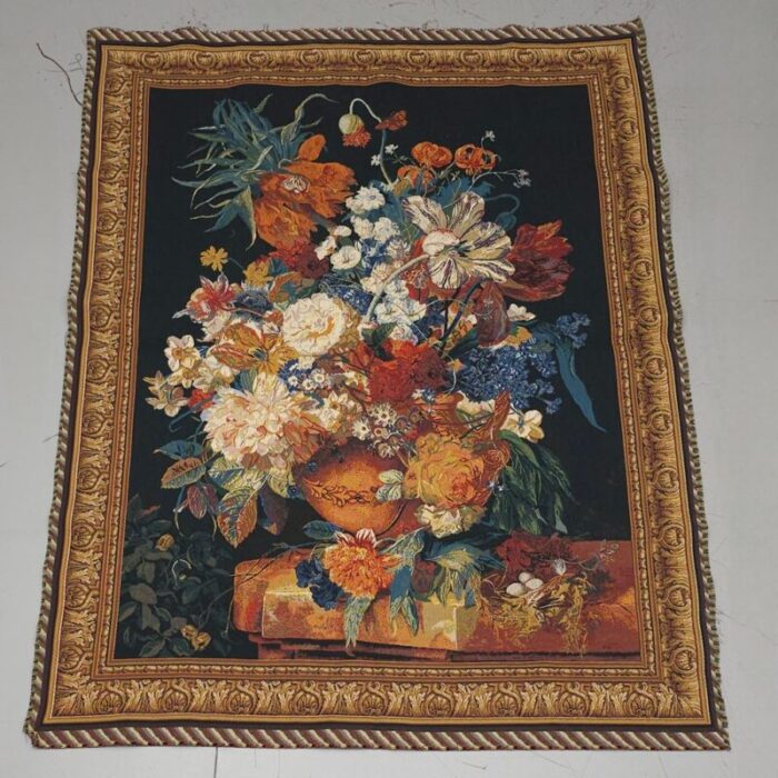 flower painting tapestry 1900s 1