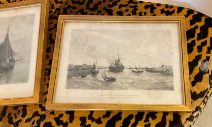 framed antique lithographs of sailing ships 4929