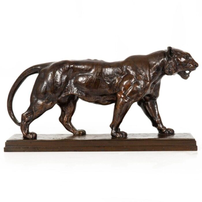 french 1880s bronze sculpture tiger walking by antoine louis barye 0472