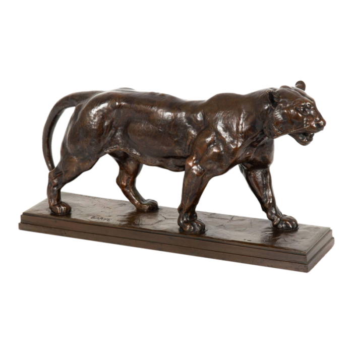 french 1880s bronze sculpture tiger walking by antoine louis barye 1820