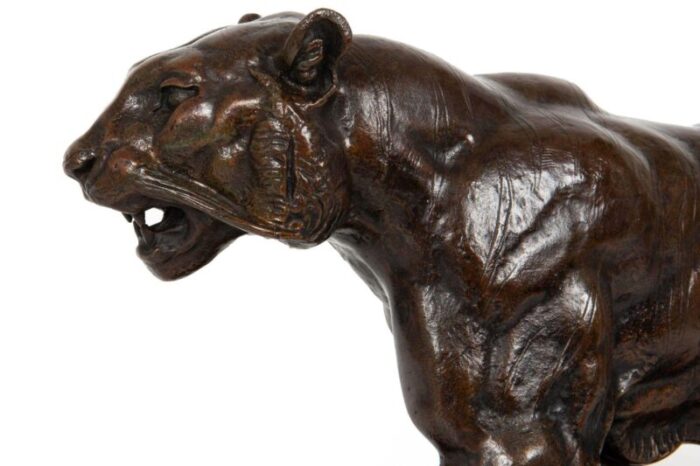 french 1880s bronze sculpture tiger walking by antoine louis barye 2598