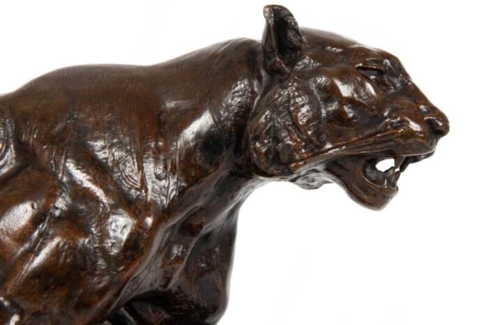 french 1880s bronze sculpture tiger walking by antoine louis barye 2949