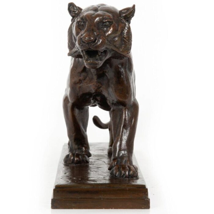 french 1880s bronze sculpture tiger walking by antoine louis barye 5628