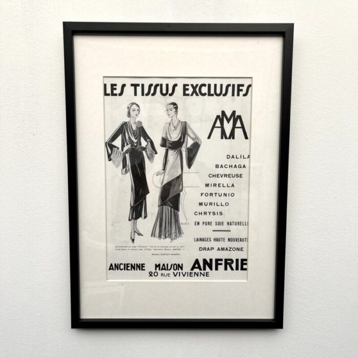 french art deco advertising print originally 20s les tissus exclusifs 1920s 1