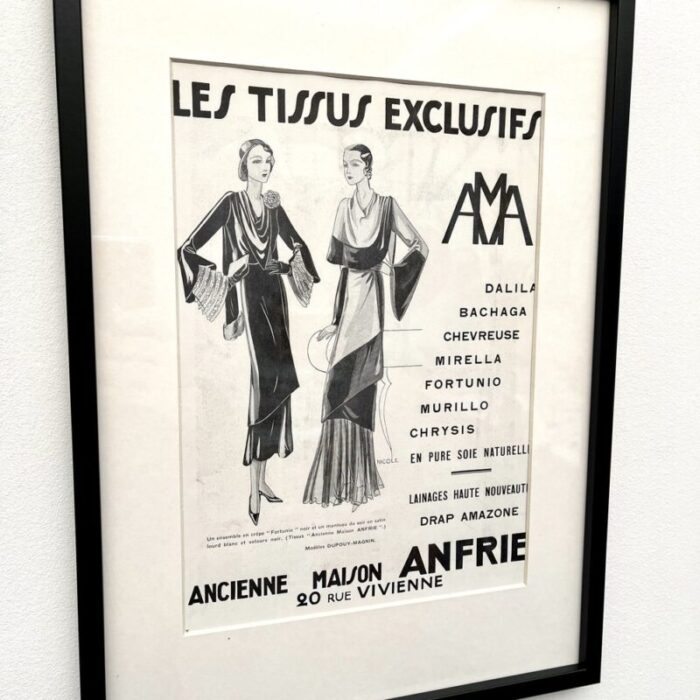 french art deco advertising print originally 20s les tissus exclusifs 1920s 2