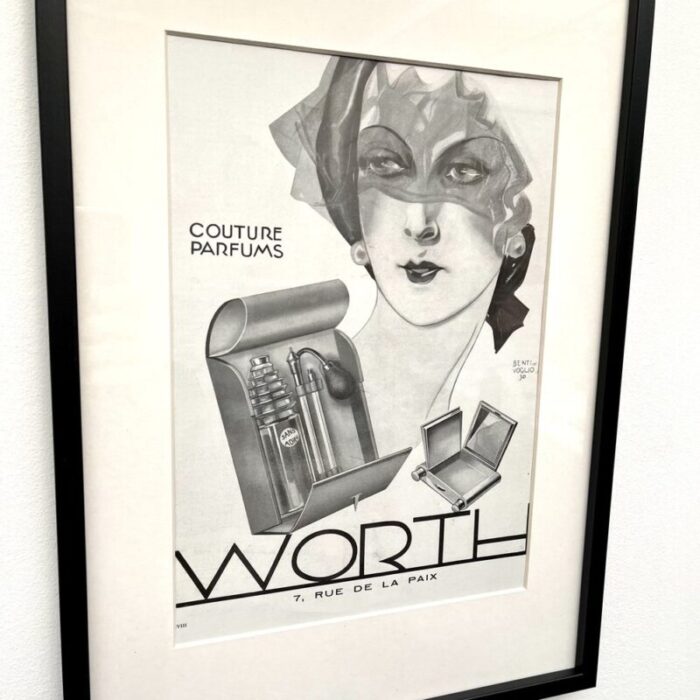 french art deco advertising print originally 20s worth couture parfums 1920s 2