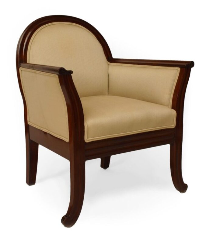 french art deco mahogany club chairs a pair 7599