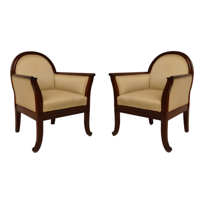 french art deco mahogany club chairs a pair 8960