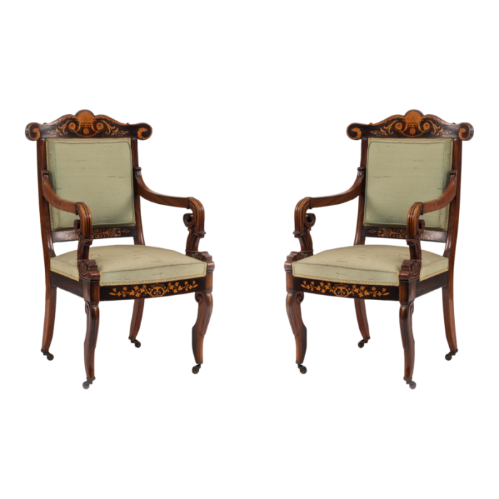 french charles x rosewood armchairs a pair 5406