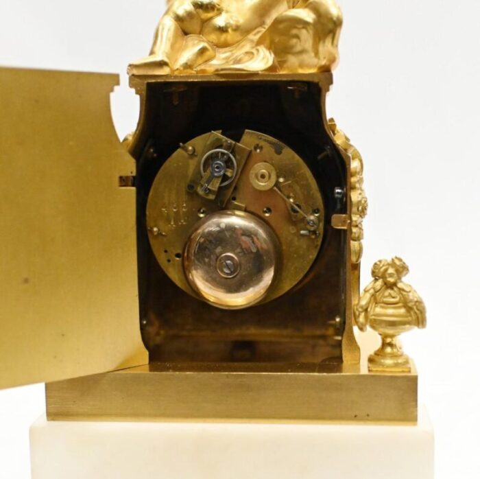 french cherub gilt mantle clock by francois linke 1890s 12