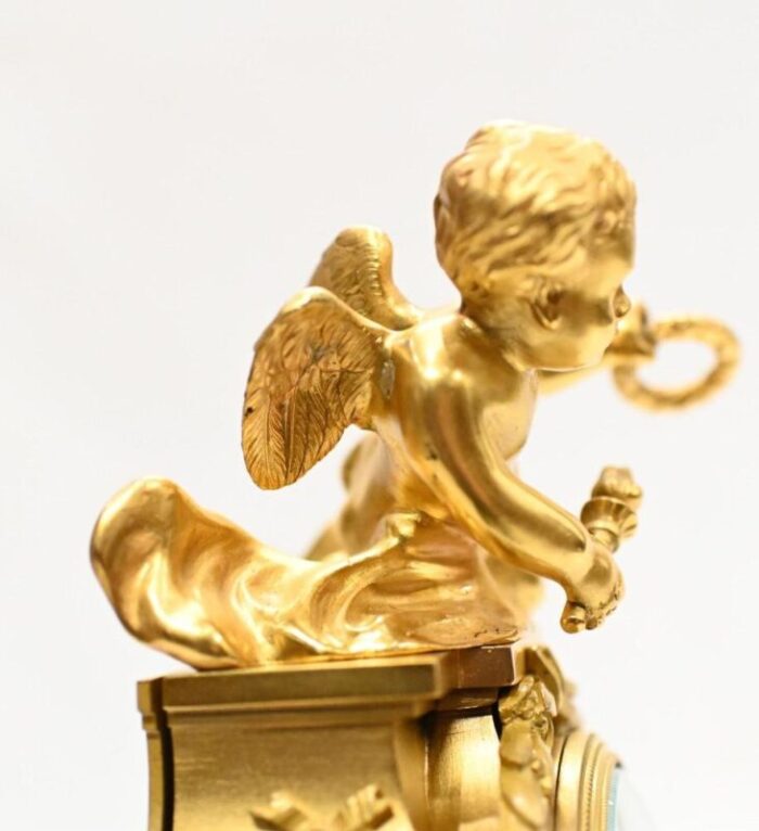 french cherub gilt mantle clock by francois linke 1890s 16