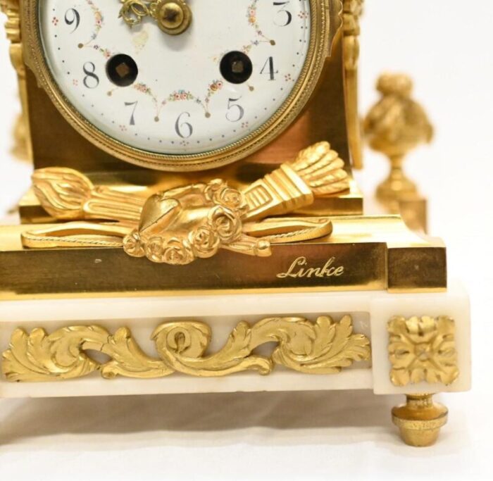 french cherub gilt mantle clock by francois linke 1890s 4