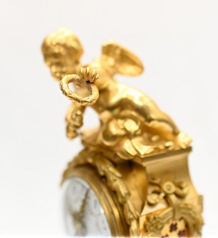 french cherub gilt mantle clock by francois linke 1890s 6