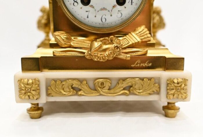 french cherub gilt mantle clock by francois linke 1890s 8