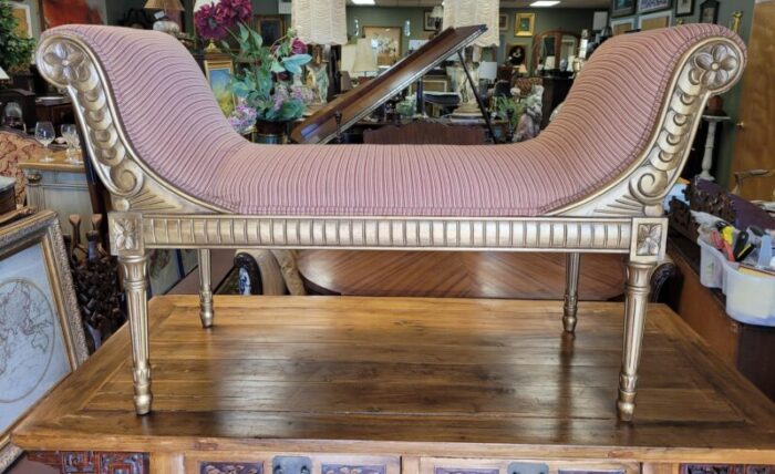 french gilt wood deco style window bench 8287