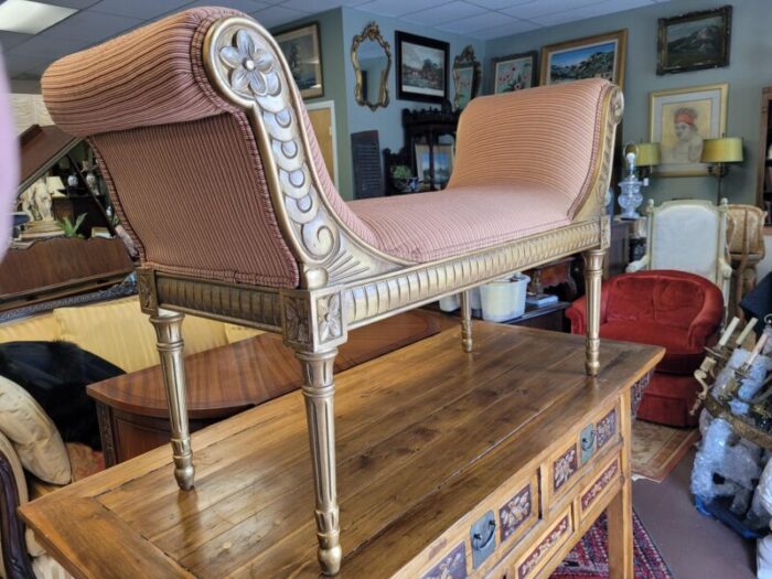 french gilt wood deco style window bench 8732