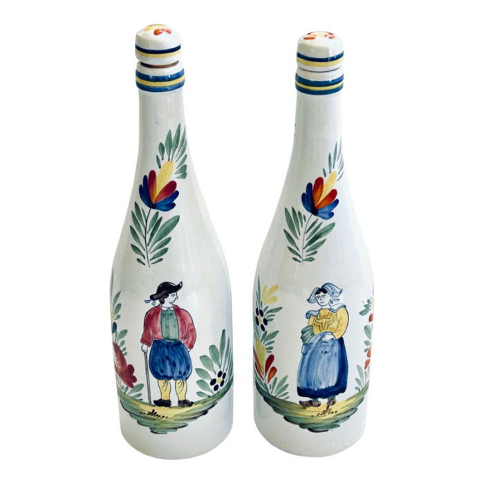 french hand painted faience quimper cruet pair 1273