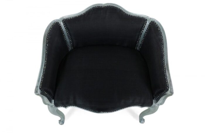 french louis xv style silvered low back vanity chair 0869