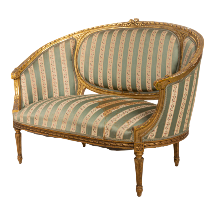 french louis xvi green striped upholstery 2020