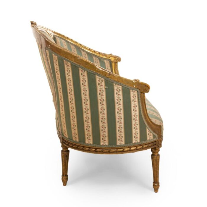 french louis xvi green striped upholstery 9301