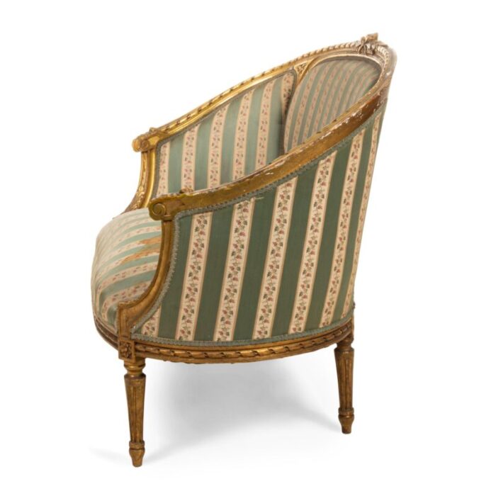 french louis xvi green striped upholstery 9503