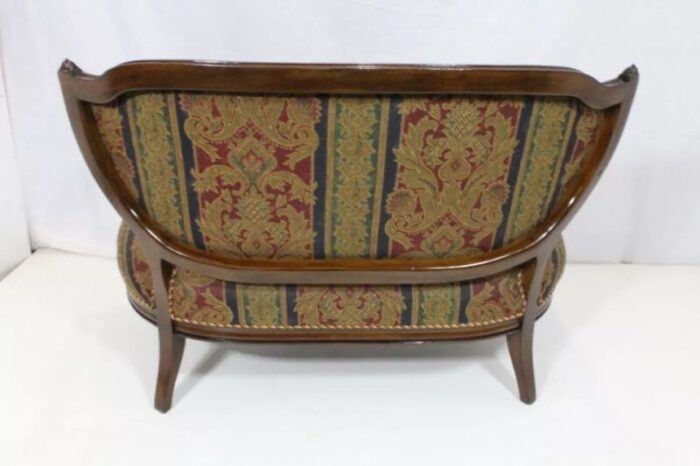 french louis xvi solid walnut loveseat completely reupholstered circa 1920s 1671