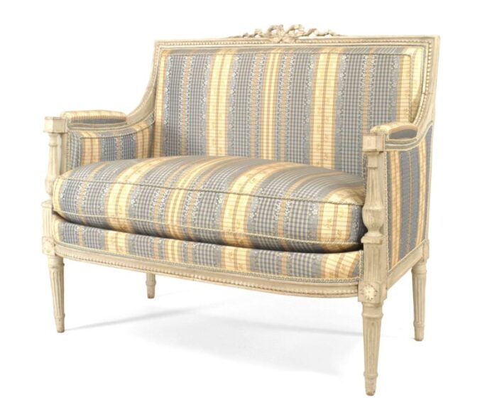 french louis xvi striped loveseats a pair 6856