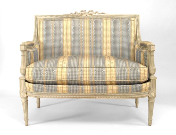 french louis xvi striped loveseats a pair 7319