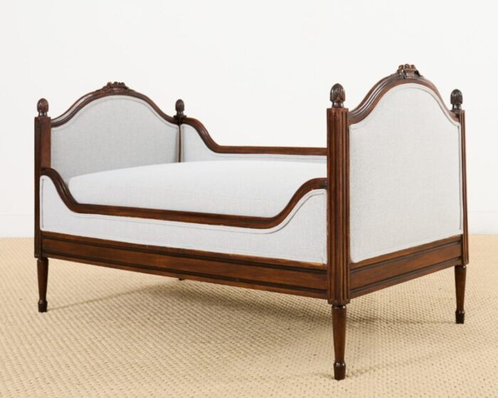 french louis xvi style mahogany bench or diminutive settee 0932