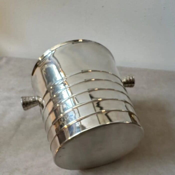 french modernist silver plated ice bucket from christofle 1990s 3