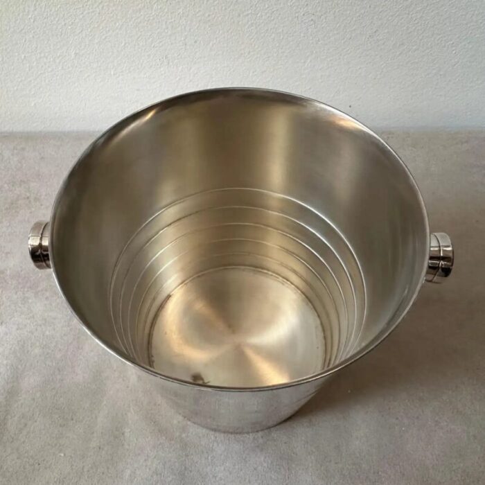 french modernist silver plated ice bucket from christofle 1990s 5