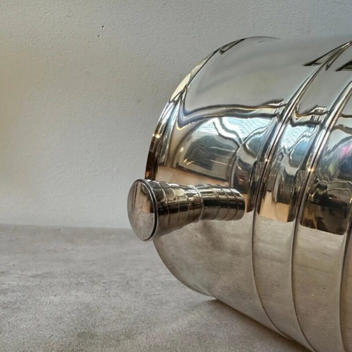 french modernist silver plated ice bucket from christofle 1990s 9